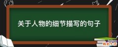 关于人物的细节描写的句子