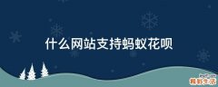 什么网站支持蚂蚁花呗