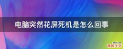 电脑突然花屏死机是怎么回事