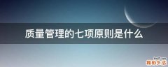 质量管理的七项原则是什么