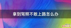 拿到駕照不敢上路怎么辦