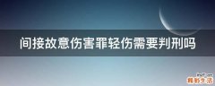 间接故意伤害罪轻伤需要判刑吗