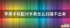 苹果手机配对手表怎么扫描不出来