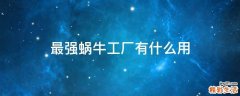 最强蜗牛工厂有什么用