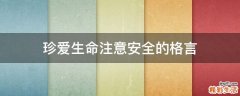 珍愛(ài)生命注意安全的格言