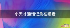 小天才通话记录在哪看