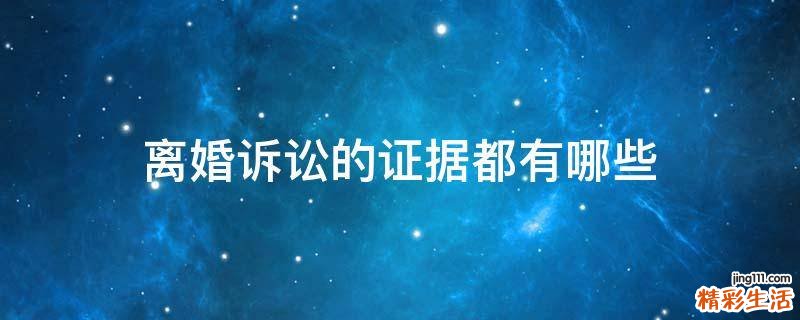离婚诉讼的证据都有哪些