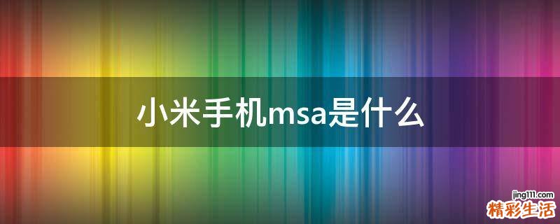 小米手机msa是什么