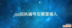 qq回执编号在哪里输入