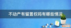 不动产有留置权吗有哪些情况