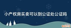 小产权房买卖可以到公证处公证吗