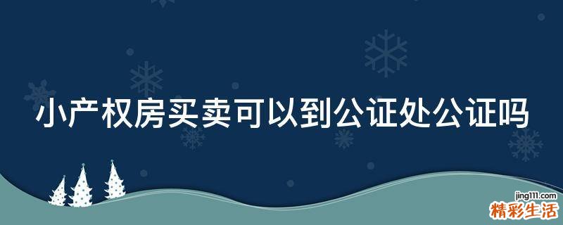 小产权房买卖可以到公证处公证吗