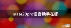 mate20pro语音助手在哪