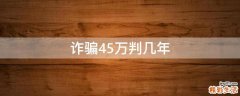 诈骗45万判几年