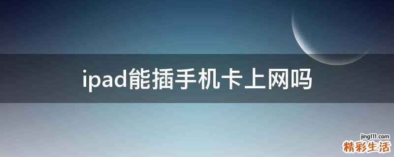 ipad能插手机卡上网吗