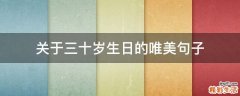關于三十歲生日的唯美句子