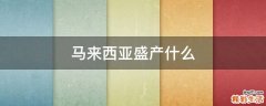 马来西亚盛产什么