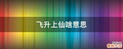 飞升上仙啥意思