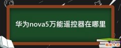 华为nova5万能遥控器在哪里