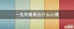 一生所愛表達什么心情