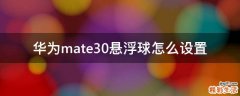 华为mate30悬浮球怎么设置