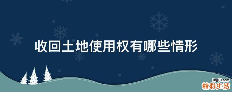 收回土地使用权有哪些情形