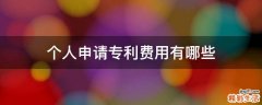个人申请专利费用有哪些