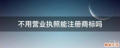 不用营业执照能注册商标吗