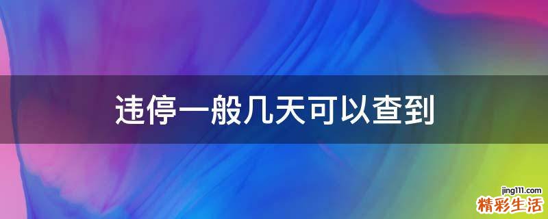 违停一般几天可以查到