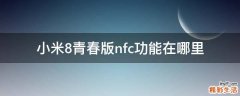 小米8青春版nfc功能在哪里