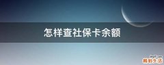怎样查社保卡余额