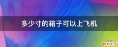 多少寸的箱子可以上飞机