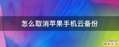 怎么取消苹果手机云备份