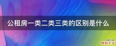 公租房一类二类三类的区别是什么