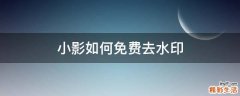 小影如何免费去水印