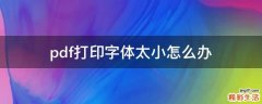 pdf打印字体太小怎么办