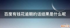 百度有钱花逾期的话结果是什么呢