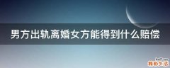 男方出轨离婚女方能得到什么赔偿