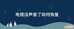 电视没声音了如何恢复