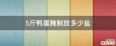 5斤鸭蛋腌制放多少盐