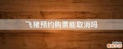 飞猪预约购票能取消吗