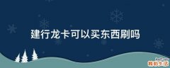 建行龙卡可以买东西刷吗