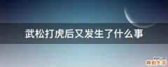 武松打虎后又发生了什么事