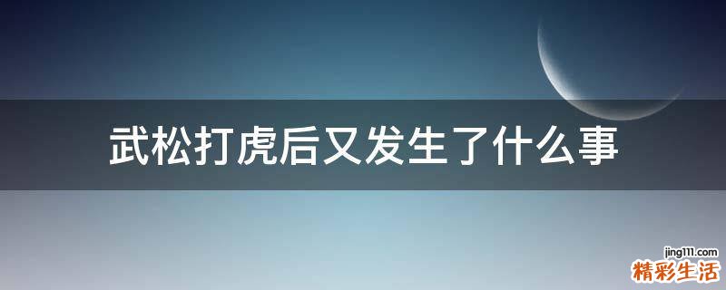 武松打虎后又發(fā)生了什么事