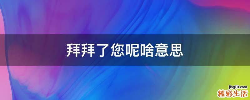 拜拜了您呢啥意思