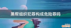 黑帮组织犯罪构成危险罪吗