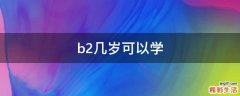 b2几岁可以学