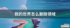 我的世界怎么删除领域