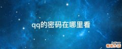 qq的密碼在哪里看