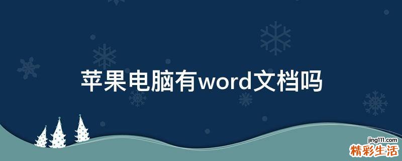 苹果电脑有word文档吗